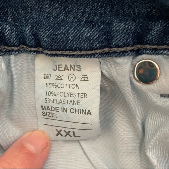 Jeans Star Embellished Denim Frayed Hem Shorts XXL - Picture 3 of 6